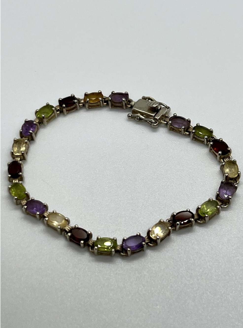 925 Sterling Silver Tourmalines Bracelet